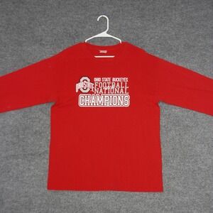 Ohio State Buckeyes Gildan T Shirt Mens Red National Champions 2014 Long Sleeve